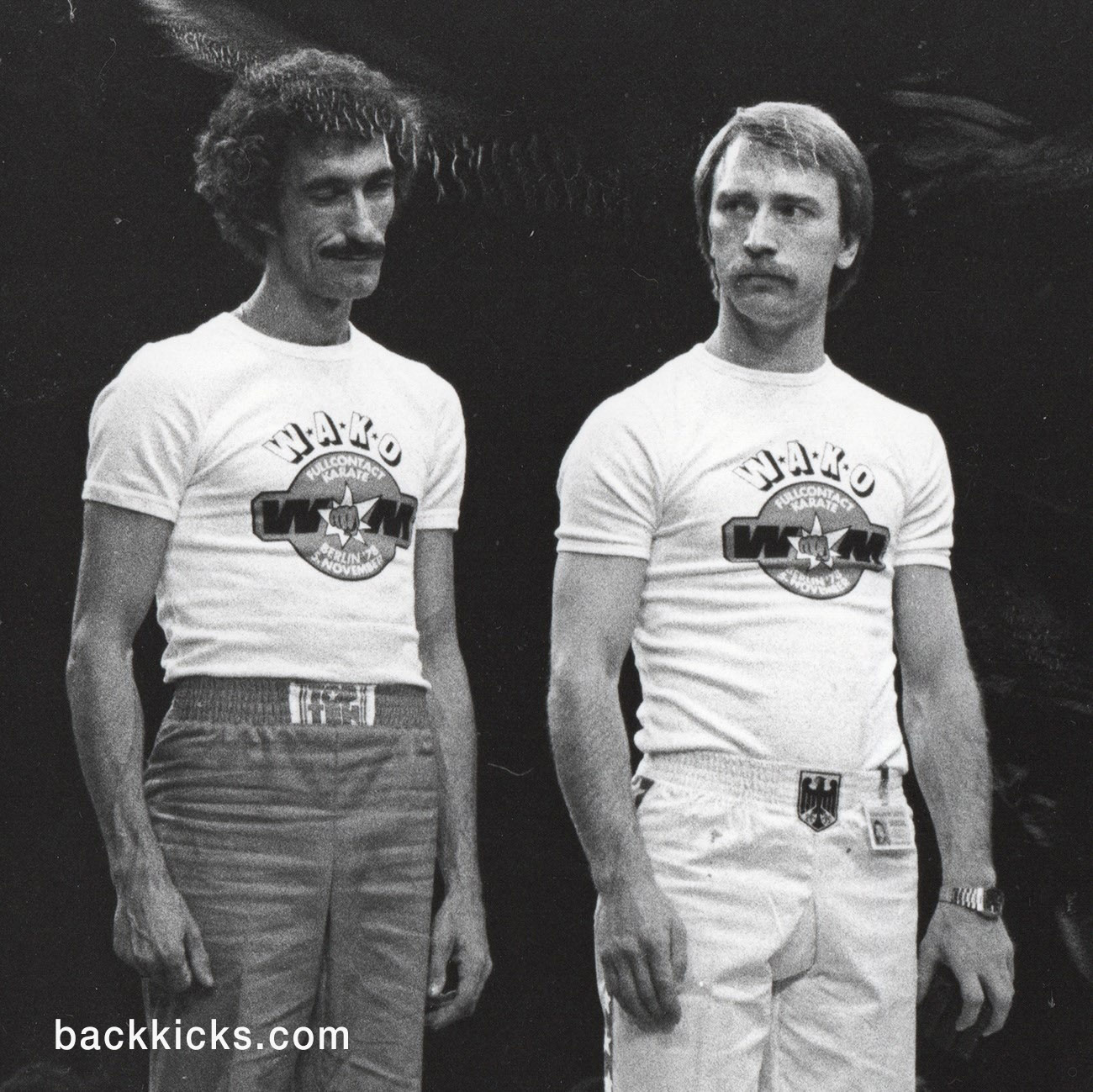Eröffnung der WAKO-Weltmeisterschaften in Berlin 1978 mit Mike Anderson (links) und Jochen Böckmann (rechts)